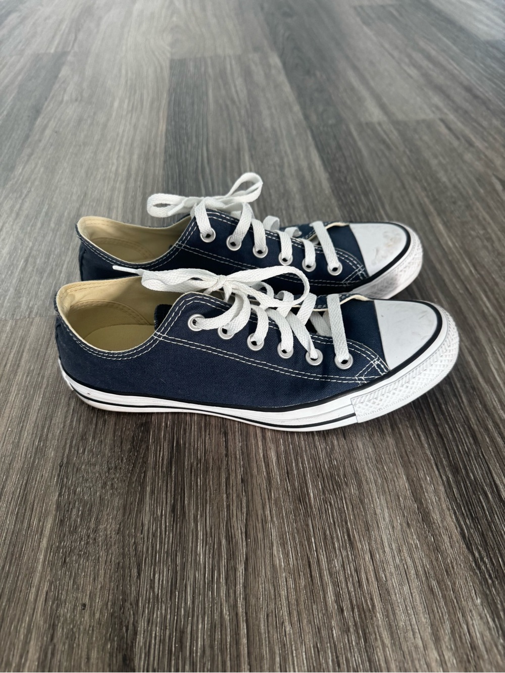 Converse Low-Top Canvas Sneakers in Navy and White